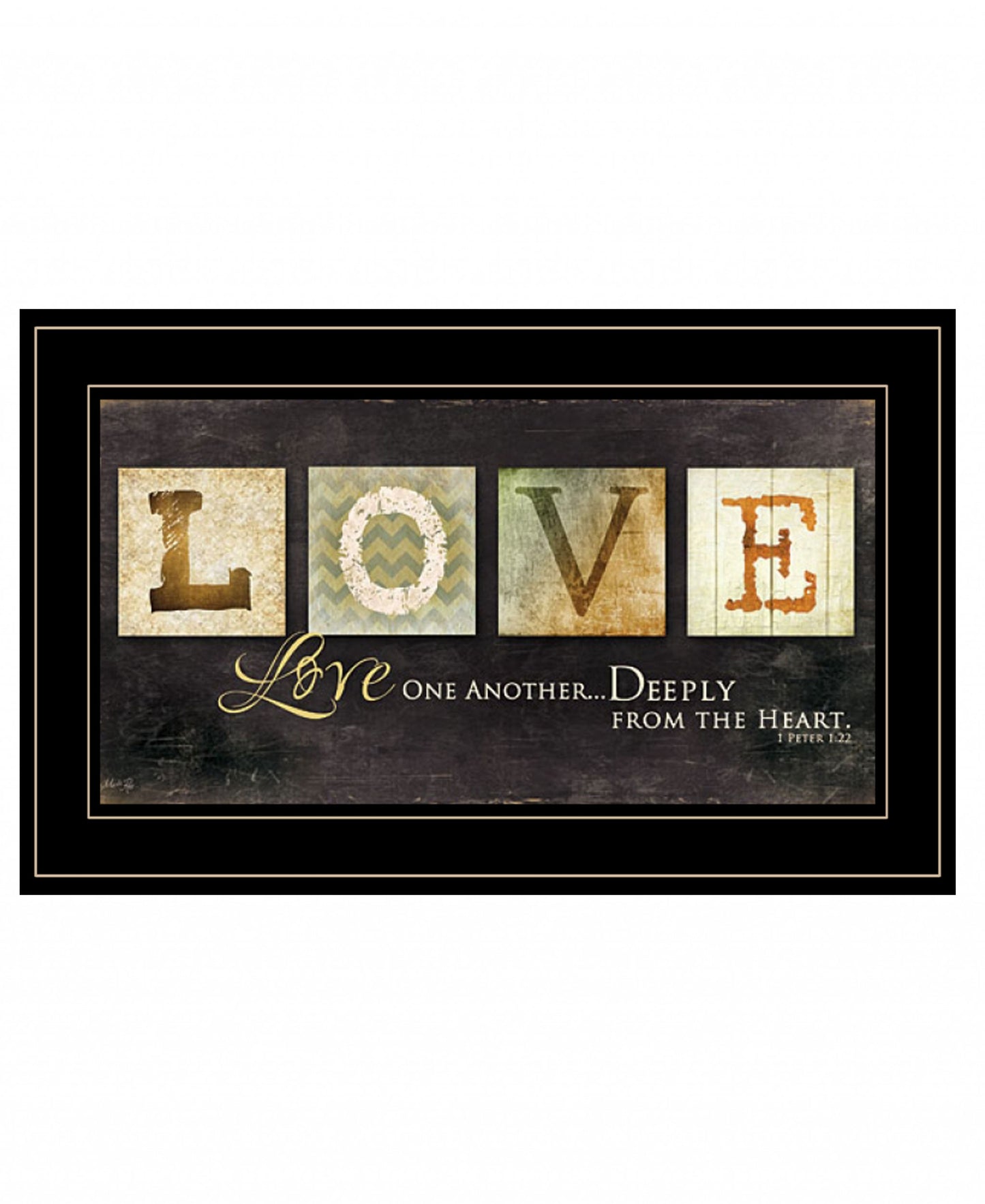 Love One Another 3 Black Framed Print Wall Art