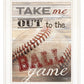 Take Me Out To The Ball Game 1 White Framed Print Wall Art