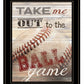 Take Me Out to the Ball Game 1 White Framed Print Wall Art