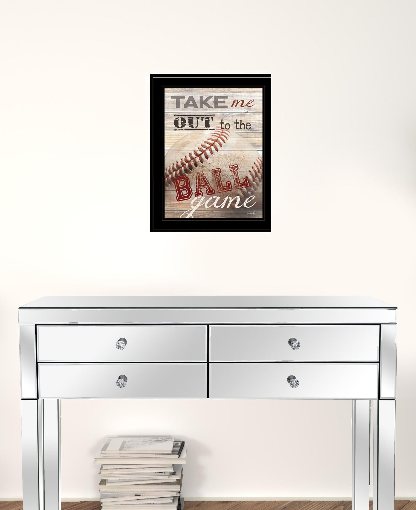 Take Me Out To The Ball Game 1 White Framed Print Wall Art