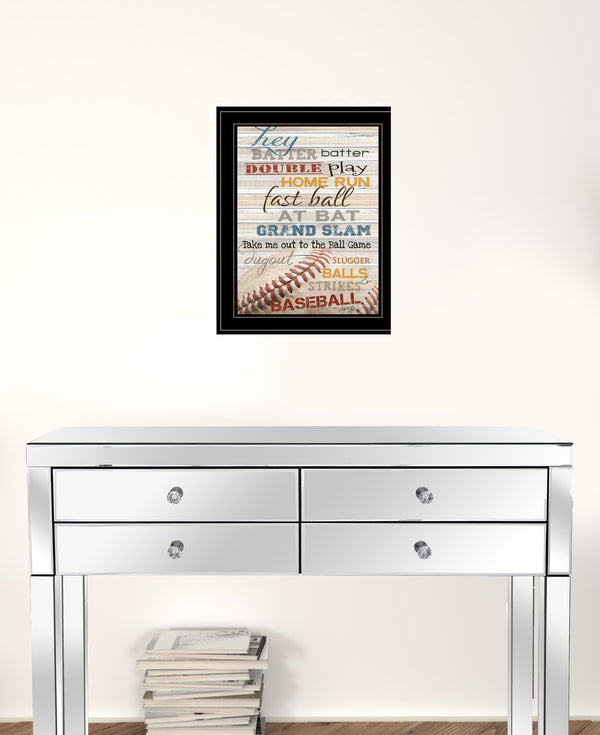 Hey Batter Batter 2 Black Framed Print Wall Art