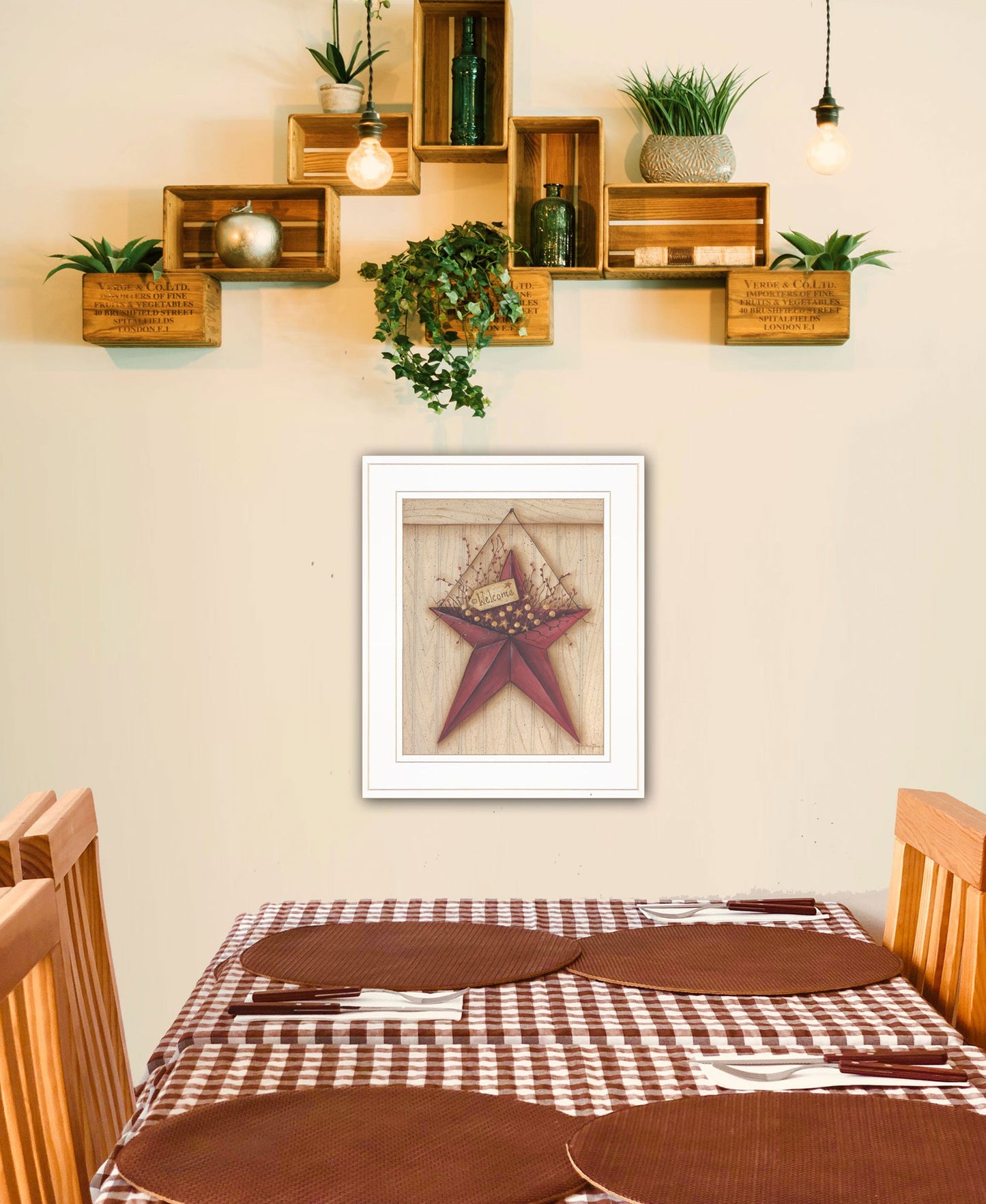 Welcome Barn Star 2 White Framed Print Wall Art