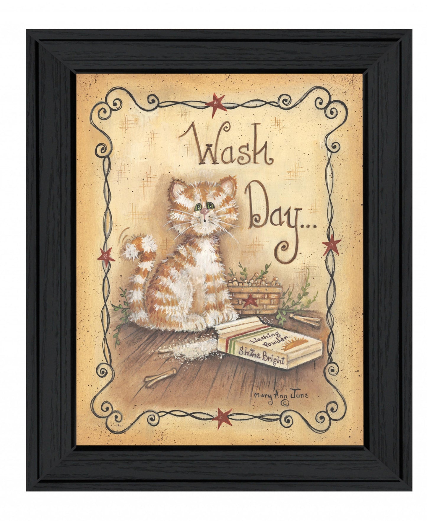 Wash Day 2 Black Framed Print Laundry Wall Art