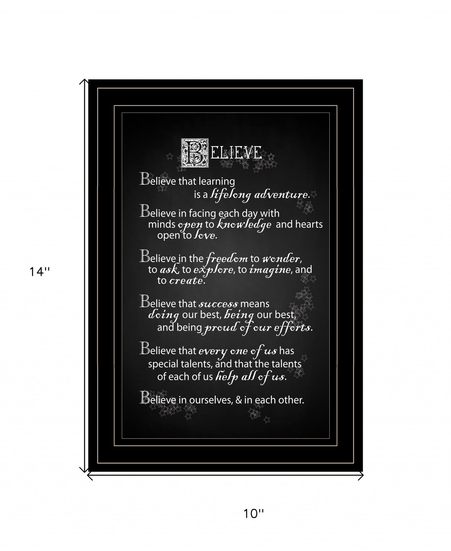 Believe 2 Black Framed Print Wall Art