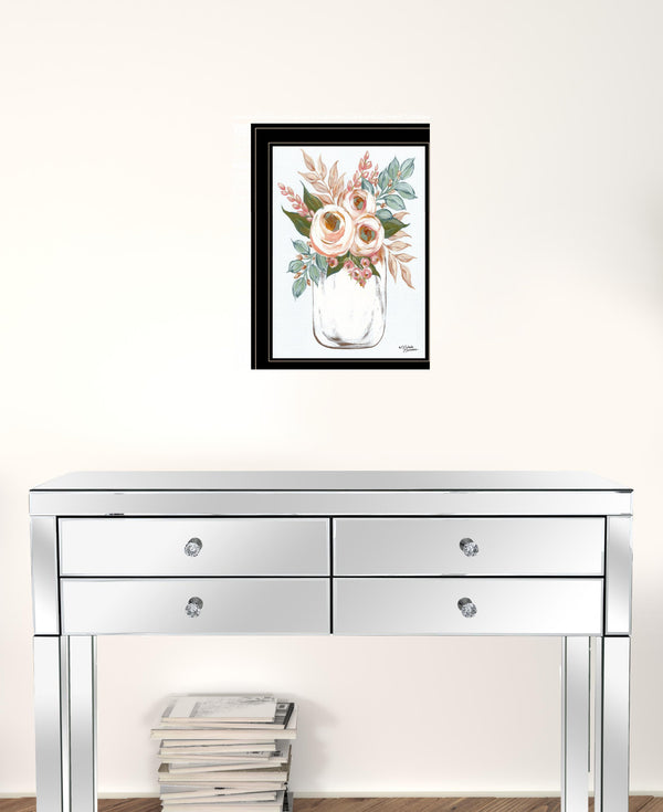 Floral Jar 2 Black Framed Print Wall Art