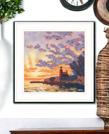 Light House 1 White Framed Print Wall Art