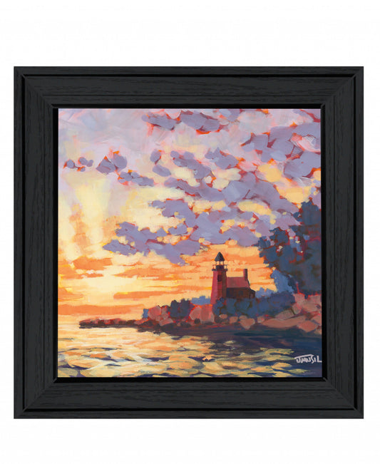 Light House 2 Black Framed Print Wall Art