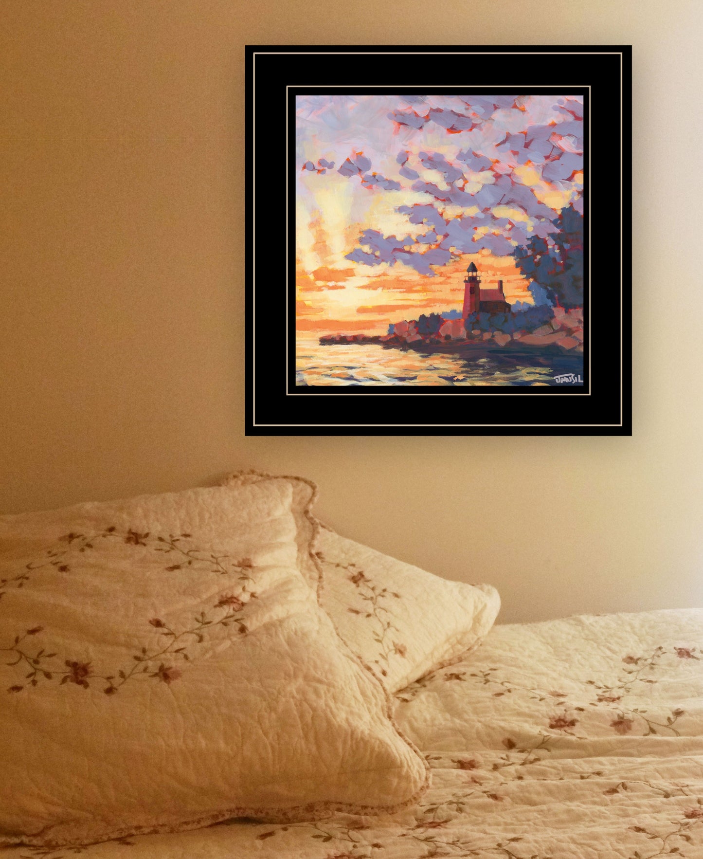 Light House 1 White Framed Print Wall Art