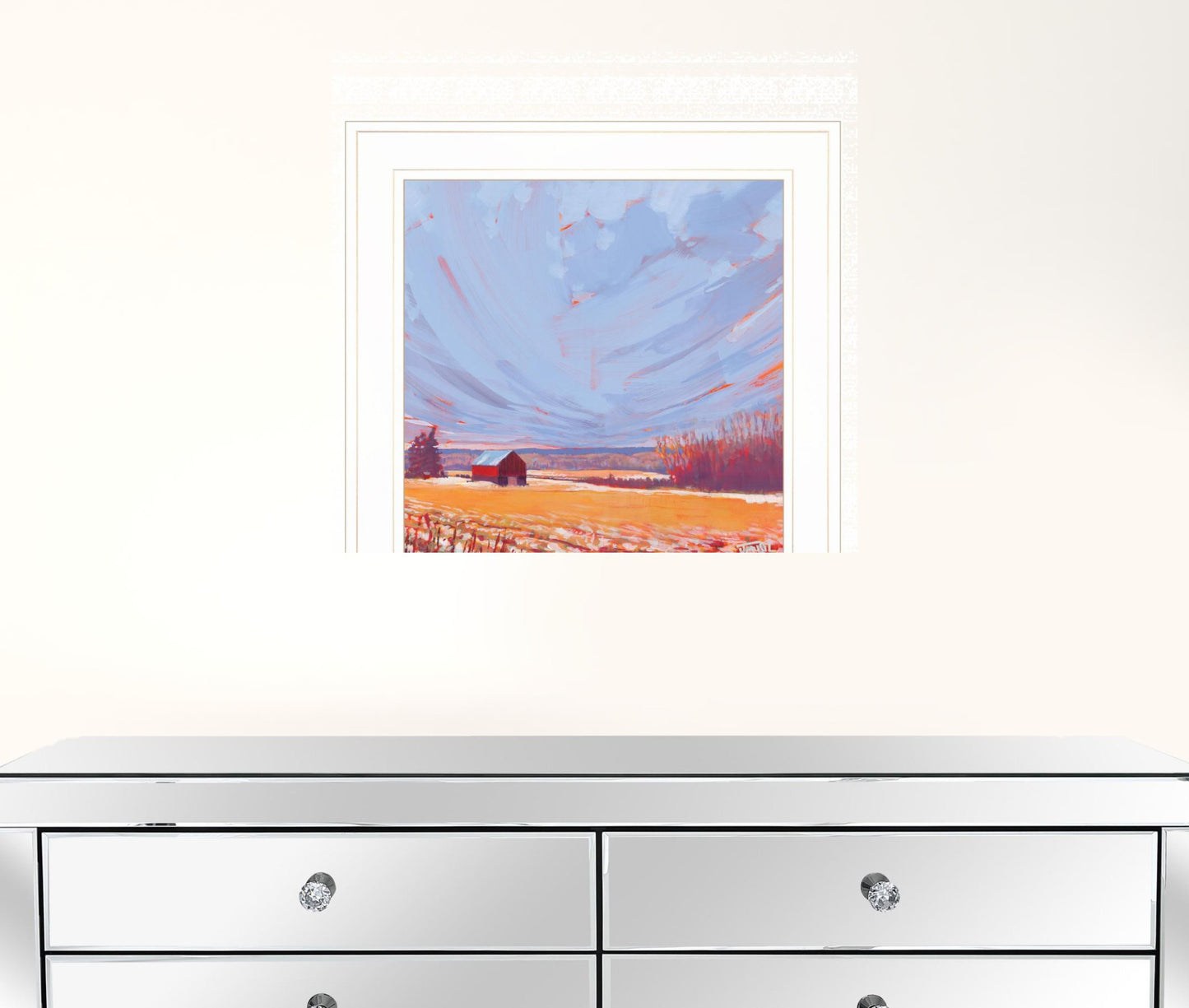 Slate Winter Sky 2 White Framed Print Wall Art