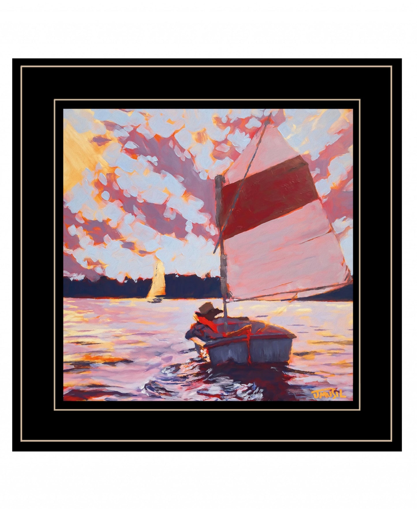 Small Sailboat 2 White Framed Print Wall Art