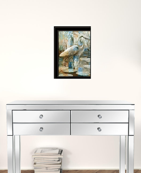 Marsh Herons I 2 Black Framed Print Wall Art