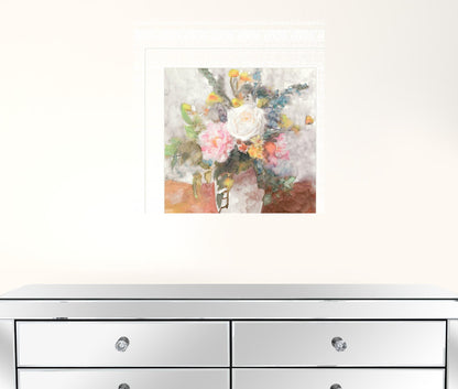 Table Bouquet 2 White Framed Print Wall Art