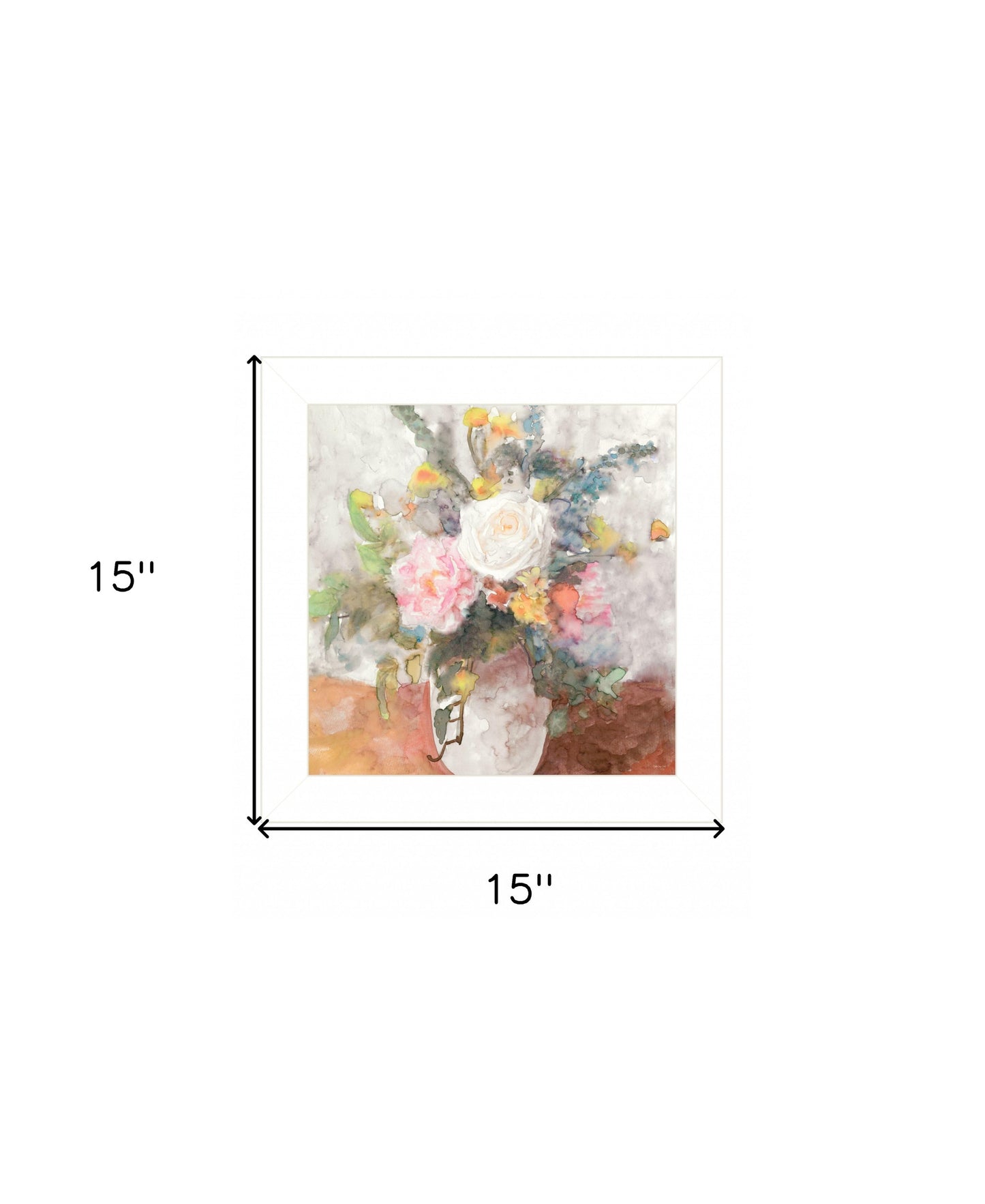 Table Bouquet 2 White Framed Print Wall Art