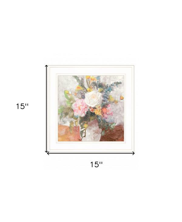 Table Bouquet 2 [2] White Framed Print Wall Art