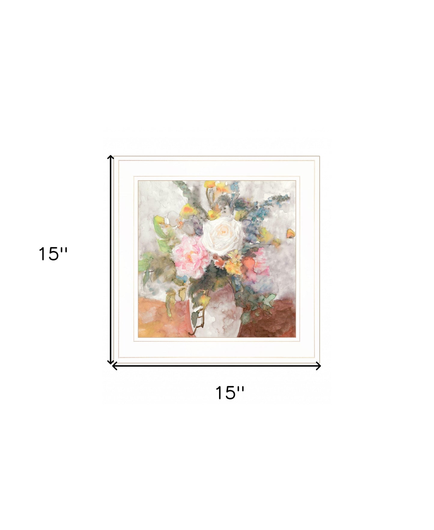 Table Bouquet 2 White Framed Print Wall Art