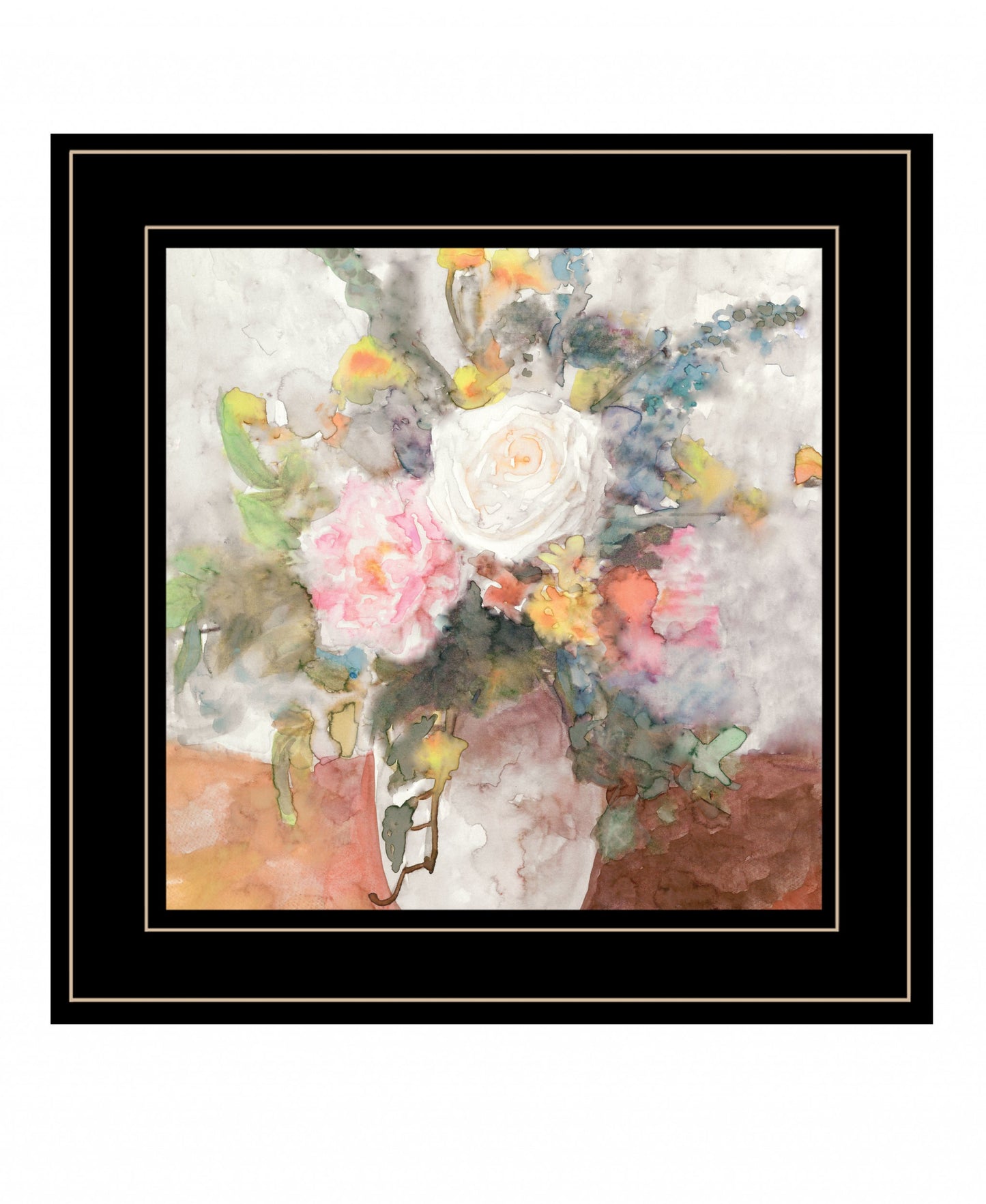 Table Bouquet 2 [1] White Framed Print Wall Art