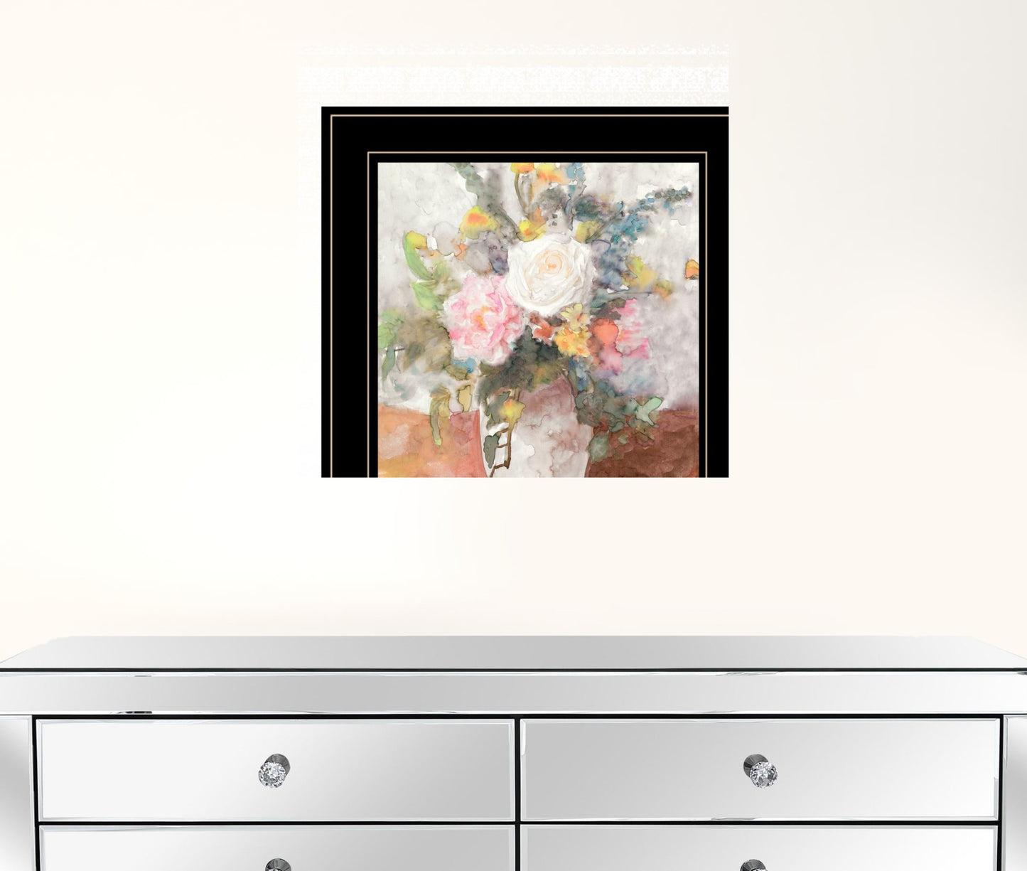 Table Bouquet 2 [1] White Framed Print Wall Art