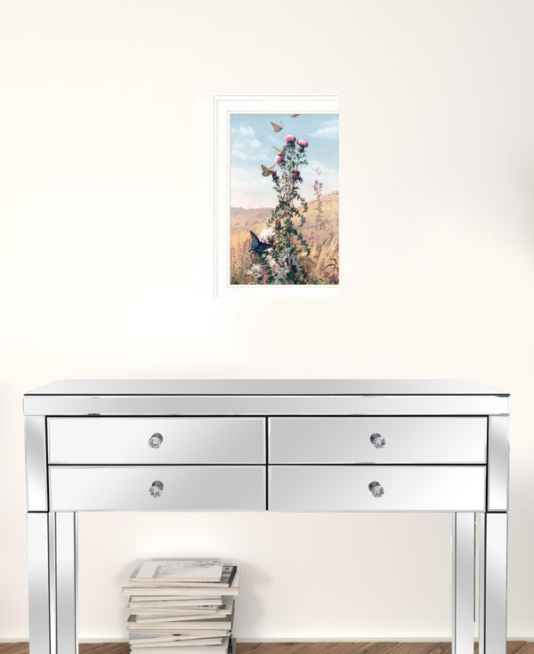 Meadow Butterflies 1 White Framed Print Wall Art