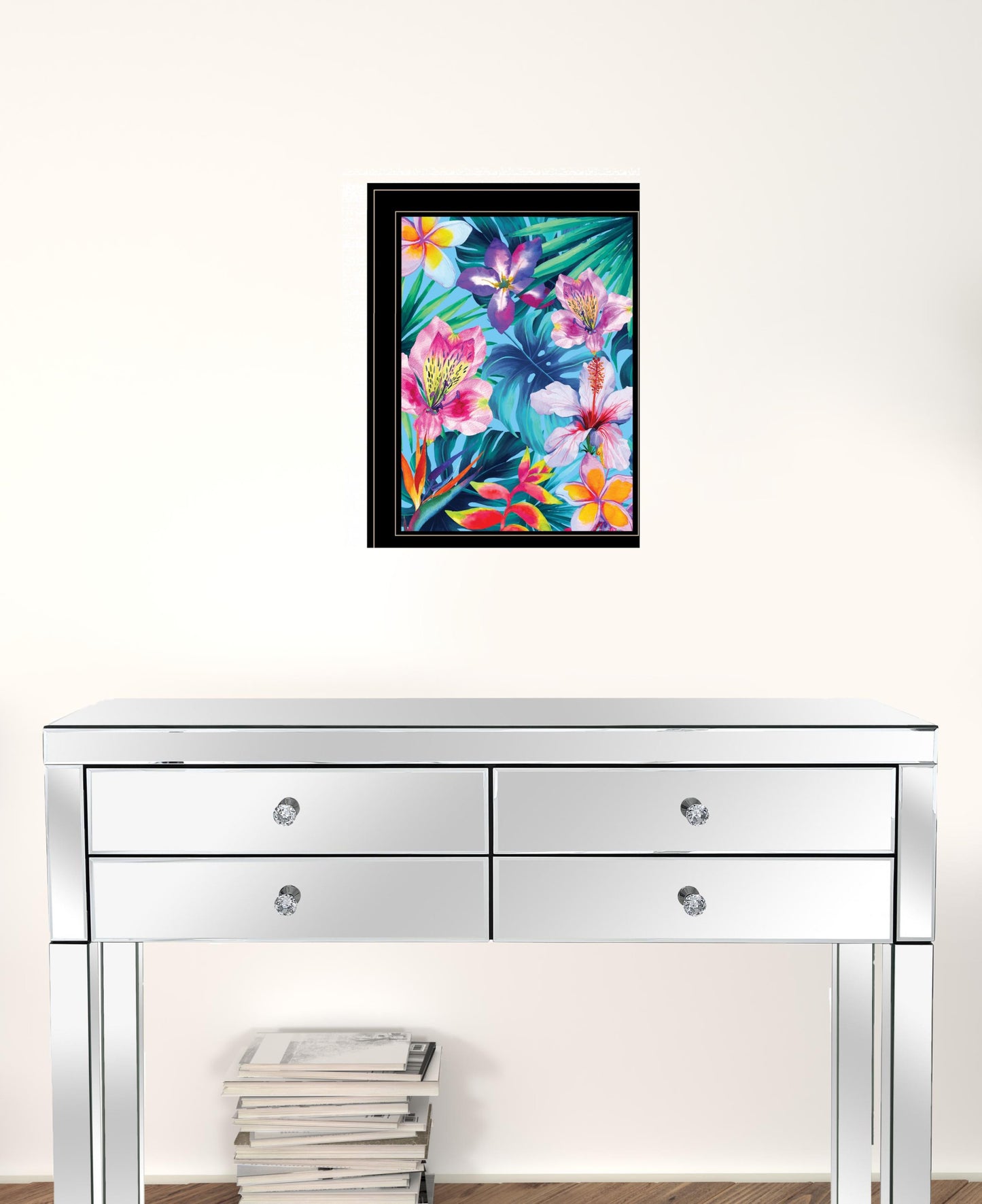 Tropical Flowers 2 White Framed Print Wall Art