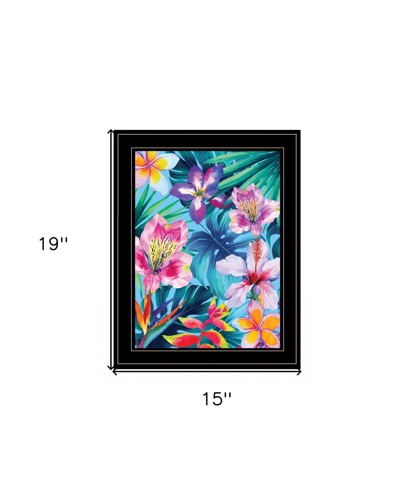 Tropical Flowers 2 White Framed Print Wall Art