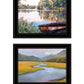 Set Of Two Serene Water 2 Black Framed Print Wall Art