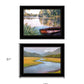 Set Of Two Serene Water 2 Black Framed Print Wall Art