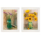 Set Of Two Country Sunflowers And Chives 1 White Framed Print Wall Art