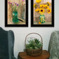 Set Of Two Country Sunflowers and Chives 2 Black Framed Print Wall Art