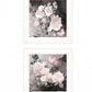 Set Of Two Noir Roses 1 White Framed Print Wall Art