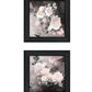 Set Of Two Noir Roses 2 Black Framed Print Wall Art