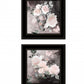 Set Of Two Noir Roses 2 Black Framed Print Wall Art