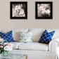 Set Of Two Noir Roses 2 Black Framed Print Wall Art