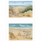 Set Of Two Sand Castle and Footprints 1 White Framed Print Wall Art