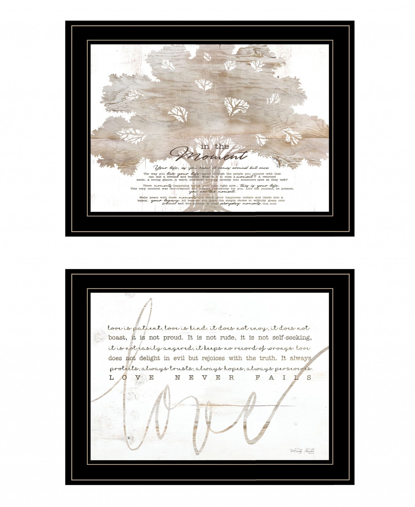 Set Of Two Love In The Moment White Framed Print Wall Art