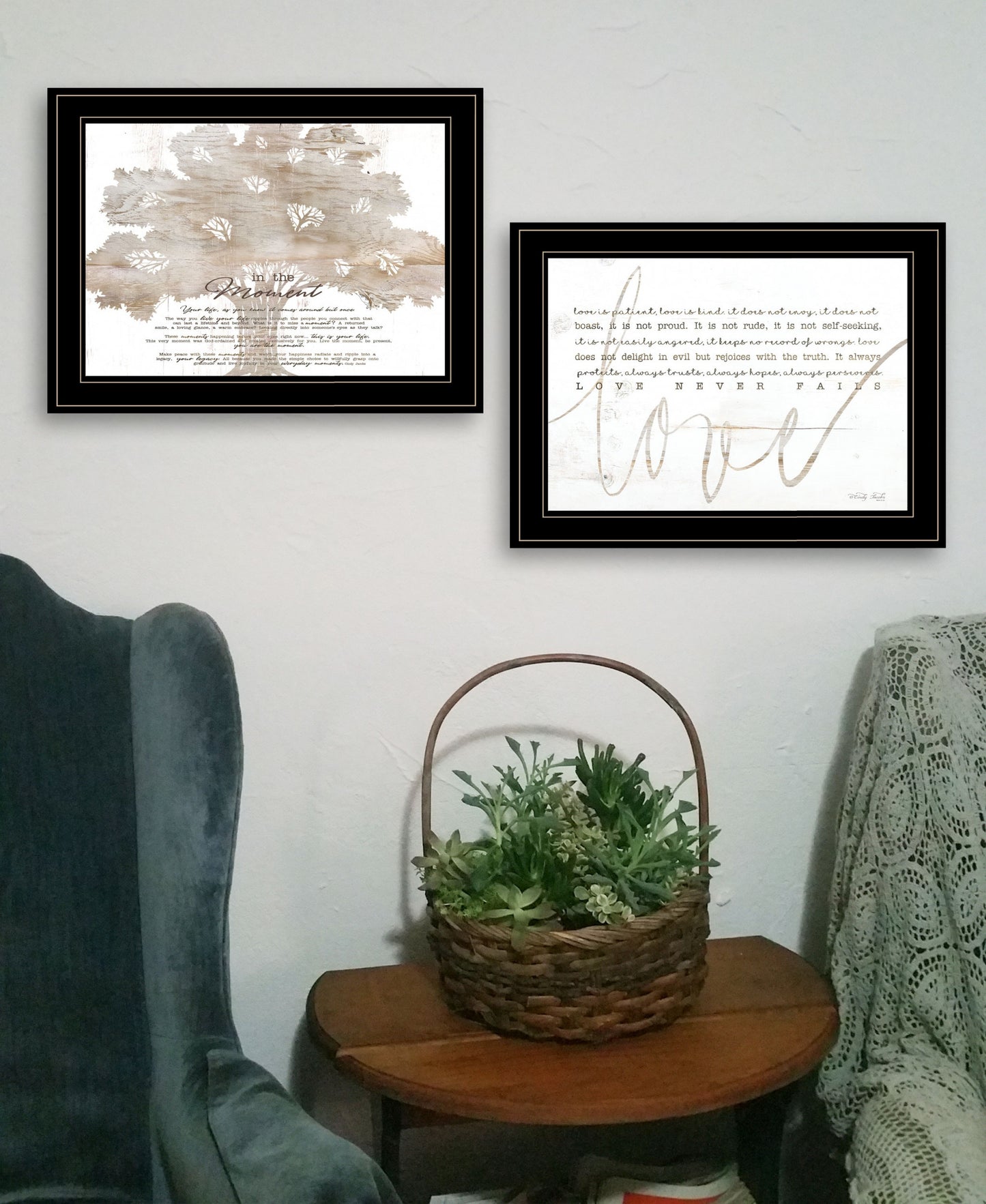 Set Of Two Love In The Moment White Framed Print Wall Art