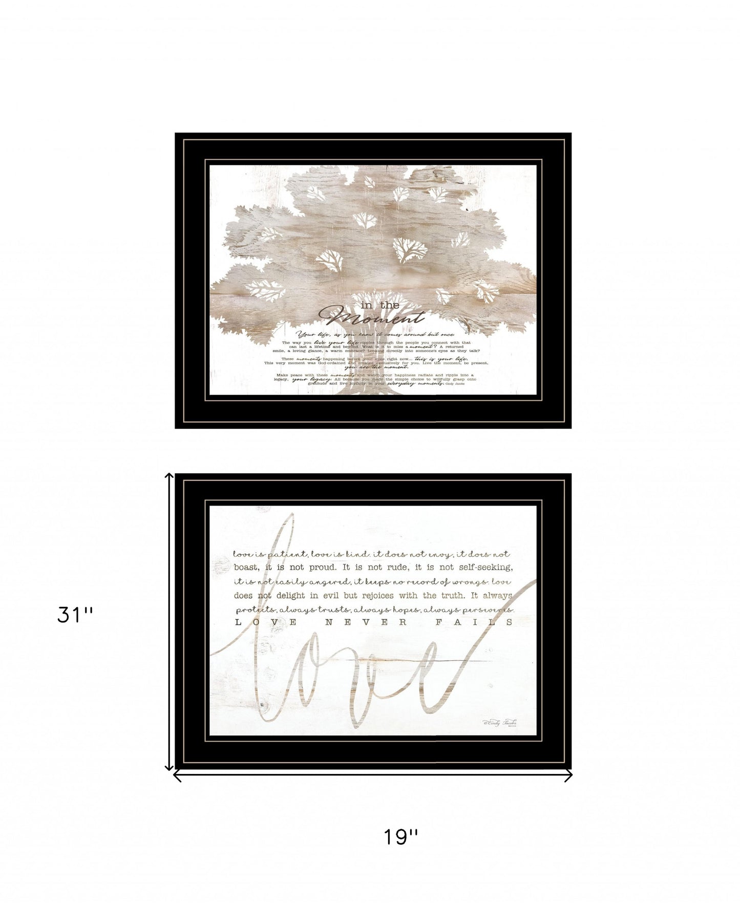 Set Of Two Love In The Moment White Framed Print Wall Art