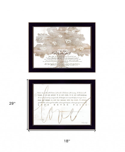 Set Of Two Love Or In The Moment 2 Black Framed Print Wall Art