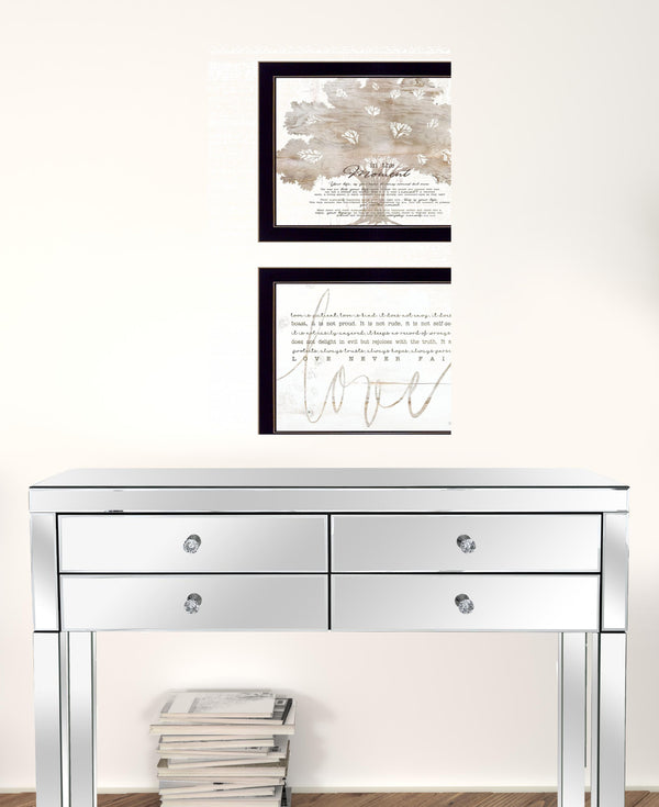 Set Of Two Love or In the Moment 2 Black Framed Print Wall Art