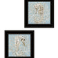 Set Of Two Coral Seahorse 1 Black Framed Print Wall Art