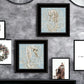 Set Of Two Coral Seahorse 1 Black Framed Print Wall Art