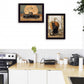 Set Of Two Harvest Moon with A Black Cat and Truck 2 Black Framed Print Kitchen Wall Art