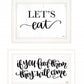 Set Of Two Lets Eat Or Feed Them 1 White Framed Print Wall Art