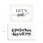 Set Of Two Lets Eat or Feed Them 1 White Framed Print Kitchen Wall Art