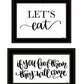 Set Of Two Lets Eat Or Feed Them 1 White Framed Print Wall Art