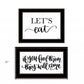 Set Of Two Lets Eat Or Feed Them 1 White Framed Print Wall Art