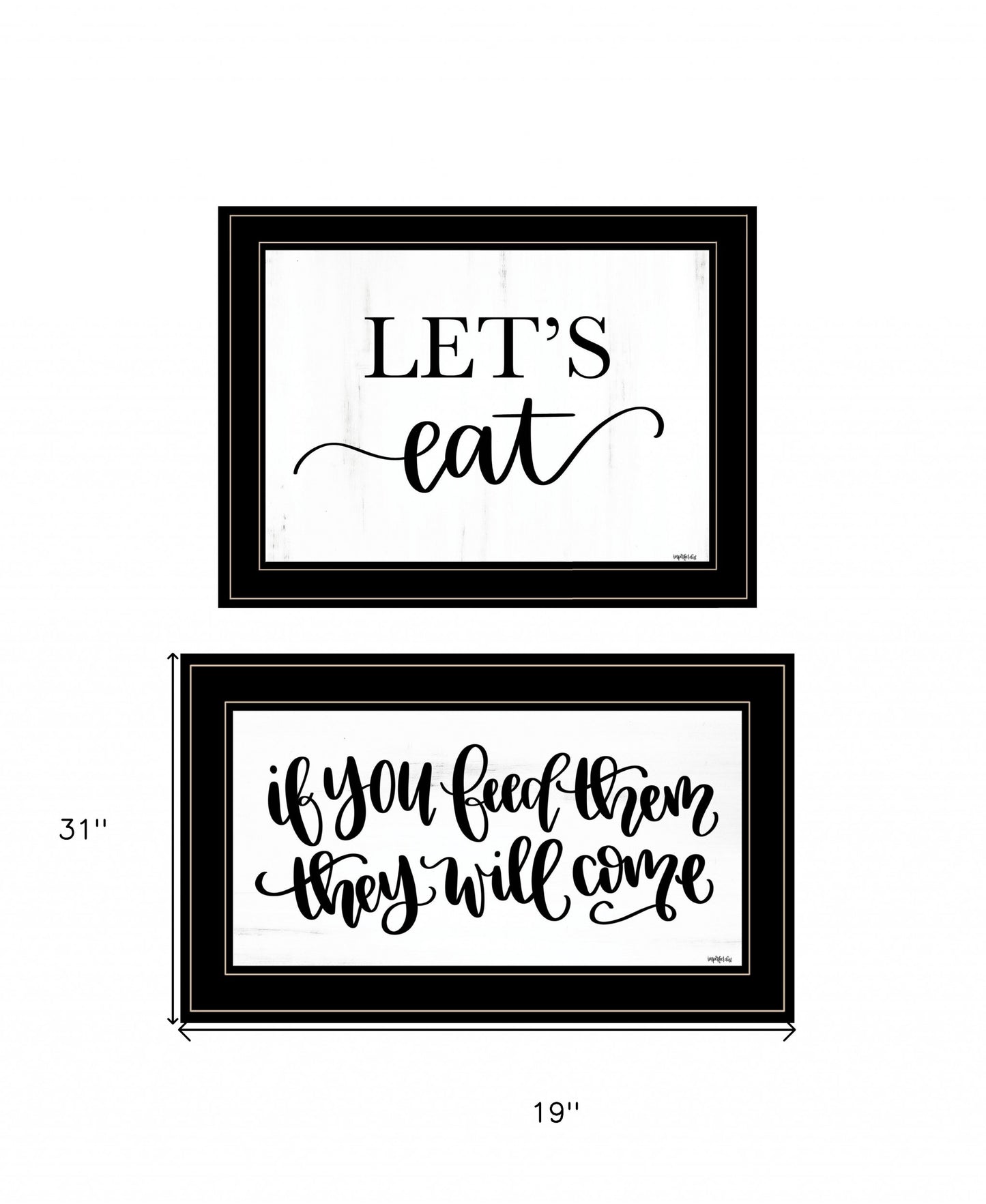 Set Of Two Lets Eat Or Feed Them 1 White Framed Print Wall Art