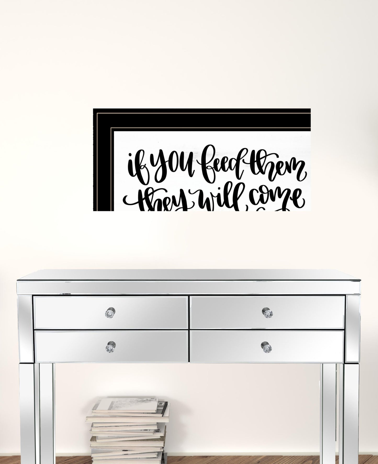 Set Of Two Lets Eat Or Feed Them 1 White Framed Print Wall Art