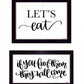 Set Of Two Lets Eat Or Feed Them 3 Black Framed Print Wall Art