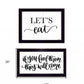 Set Of Two Lets Eat or Feed Them 3 Black Framed Print Kitchen Wall Art