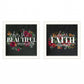 Set Of Two Cherish And Have Faith 1 Black Framed Print Wall Art